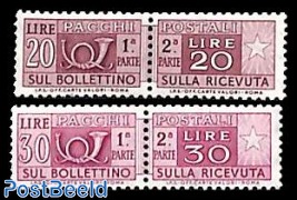 Parcel stamps 2v with printer marks