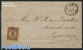 Letter from Leiden to Leiderdorp, Postage due 5c