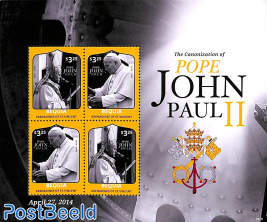 Bequia, Pope John Paul II 4v m/s
