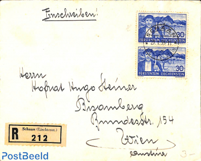 Registered letter from SCHAAN to Vienna