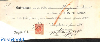 one gulden cheque from 1887